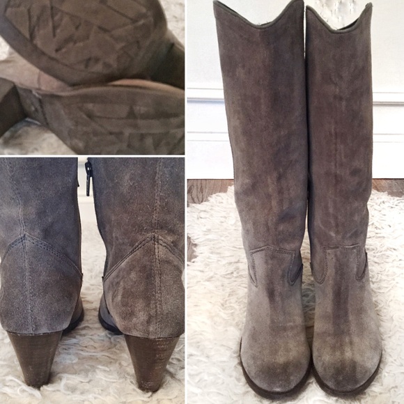 Bronx Distressed Grey Leather Boots - Picture 3 of 4